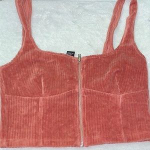 F21 Pink Furry Crop Top (S)